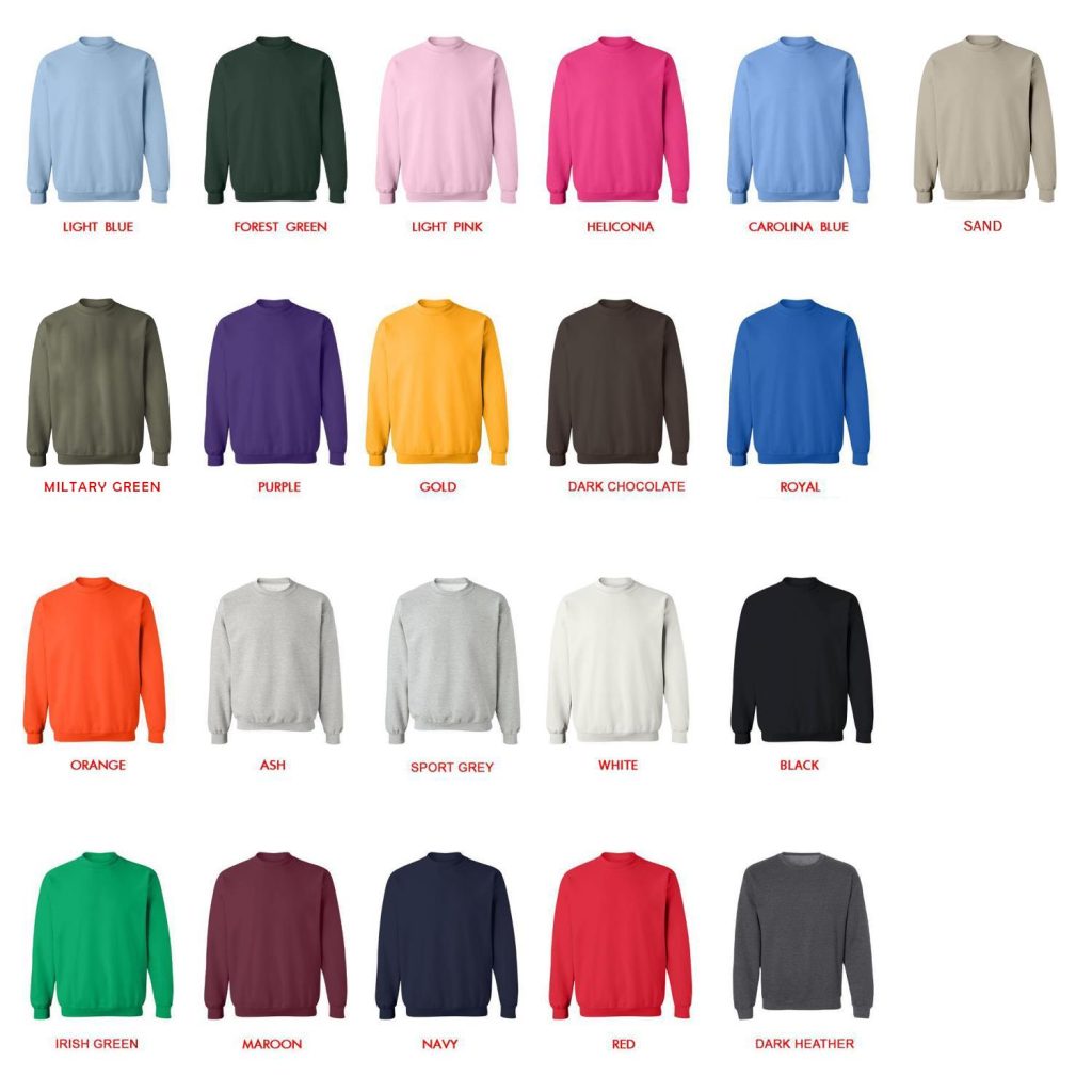 sweatshirt color chart - Bojack Horseman Store