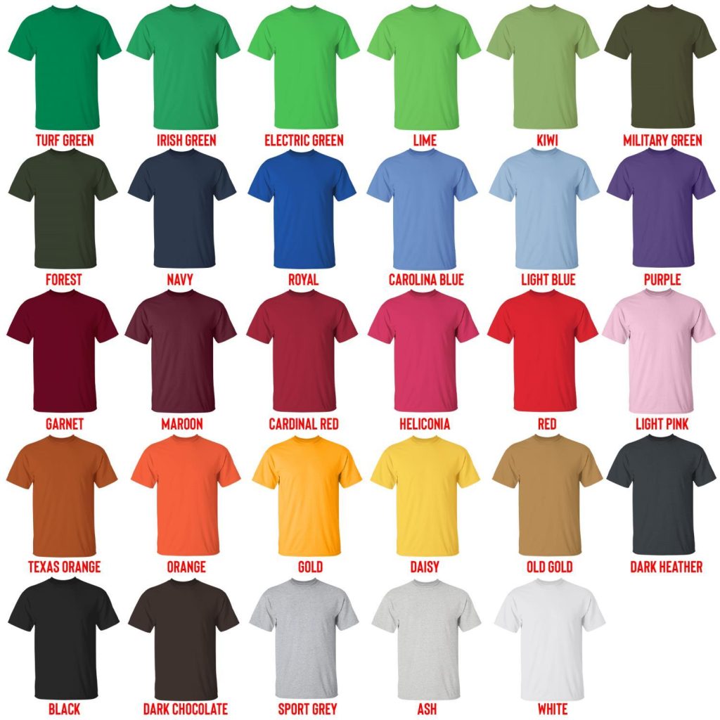 t shirt color chart - Bojack Horseman Store